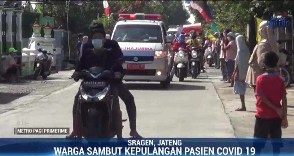 Warga Desa Jambanan Sambut Pasien Sembuh dari Covid-19